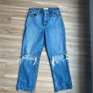 Abercrombie & Fitch Ultra High Rise Ankle Straight Jeans